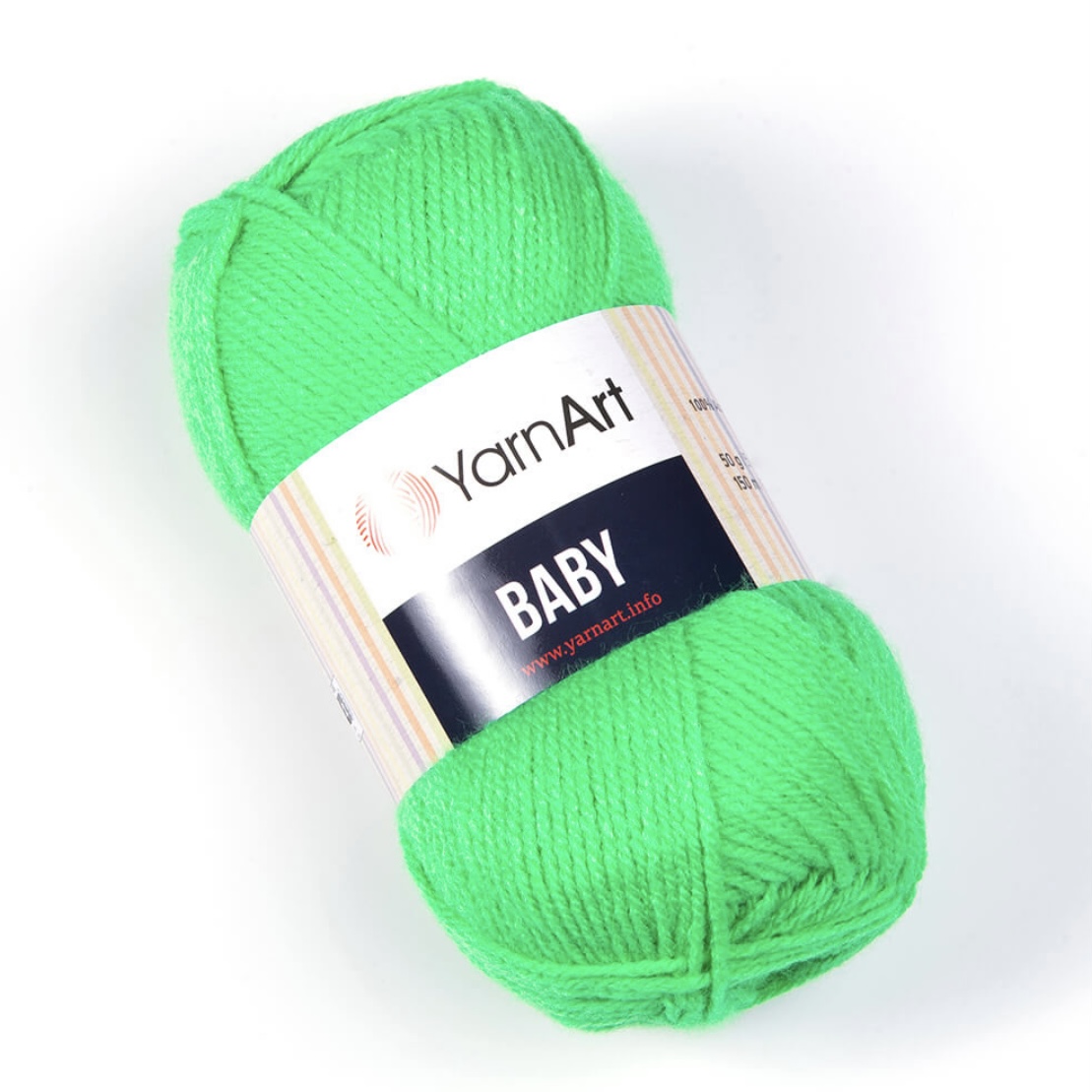 Пряжа Baby 8233 Зелёный неон Yarnart 