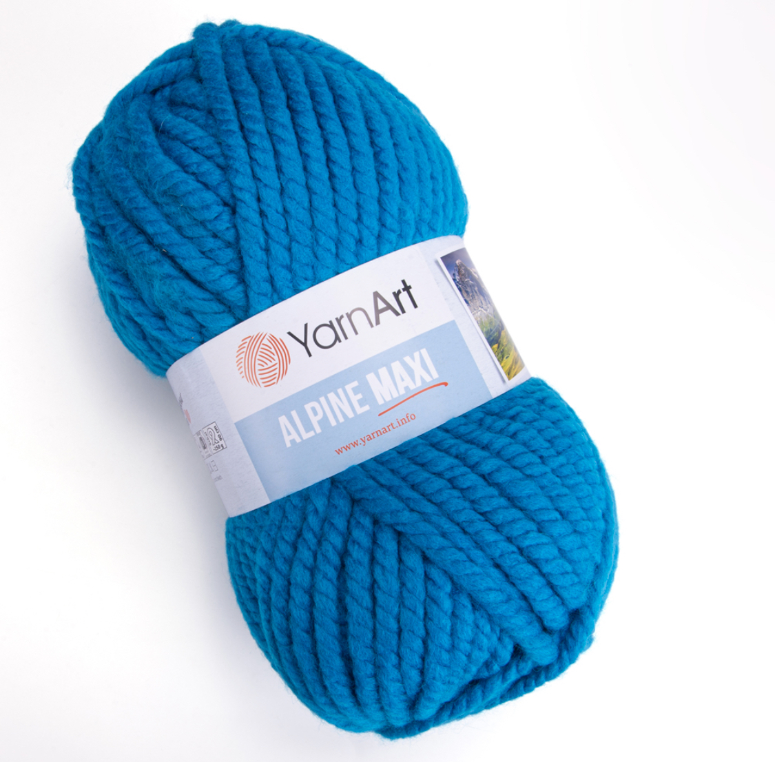 Пряжа Alpine Maxi 671 Ярко-голубой Yarnart 