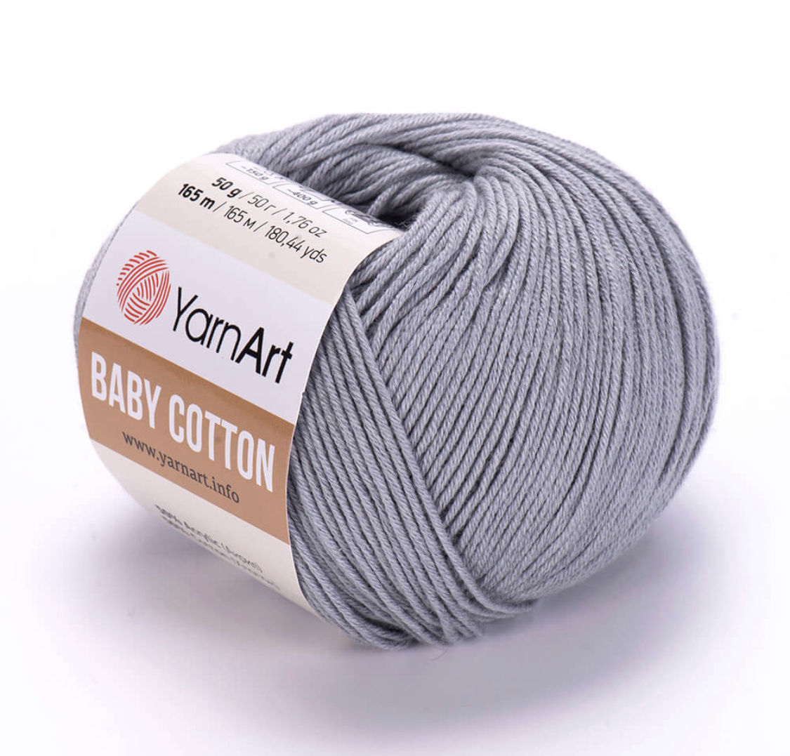 Пряжа Baby Cotton 452 Серый Yarnart 