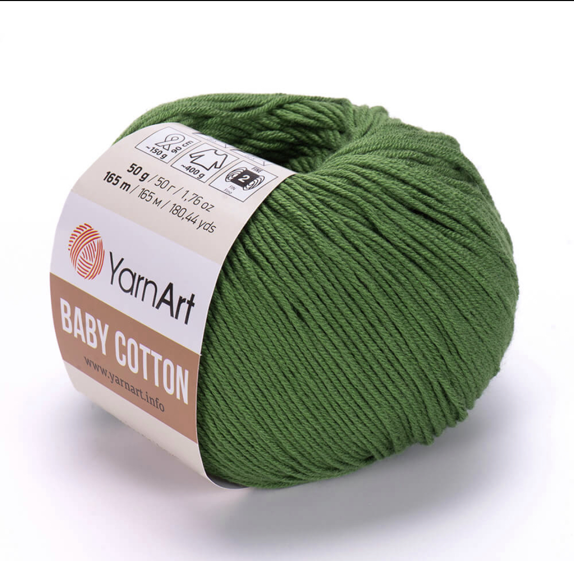 Пряжа Baby Cotton 441 Зелень Yarnart 