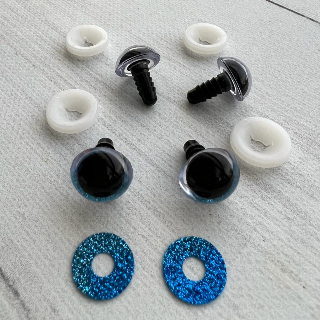 Глазки полусферы с искорками d 9мм (01) синий