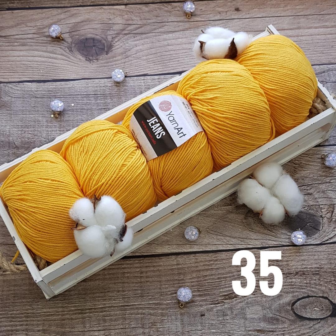 Пряжа Jeans 35 Желтый Yarnart 