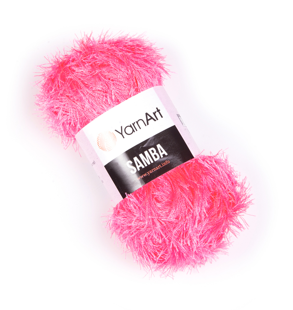Пряжа Samba 08 Розовый-неон Yarnart 