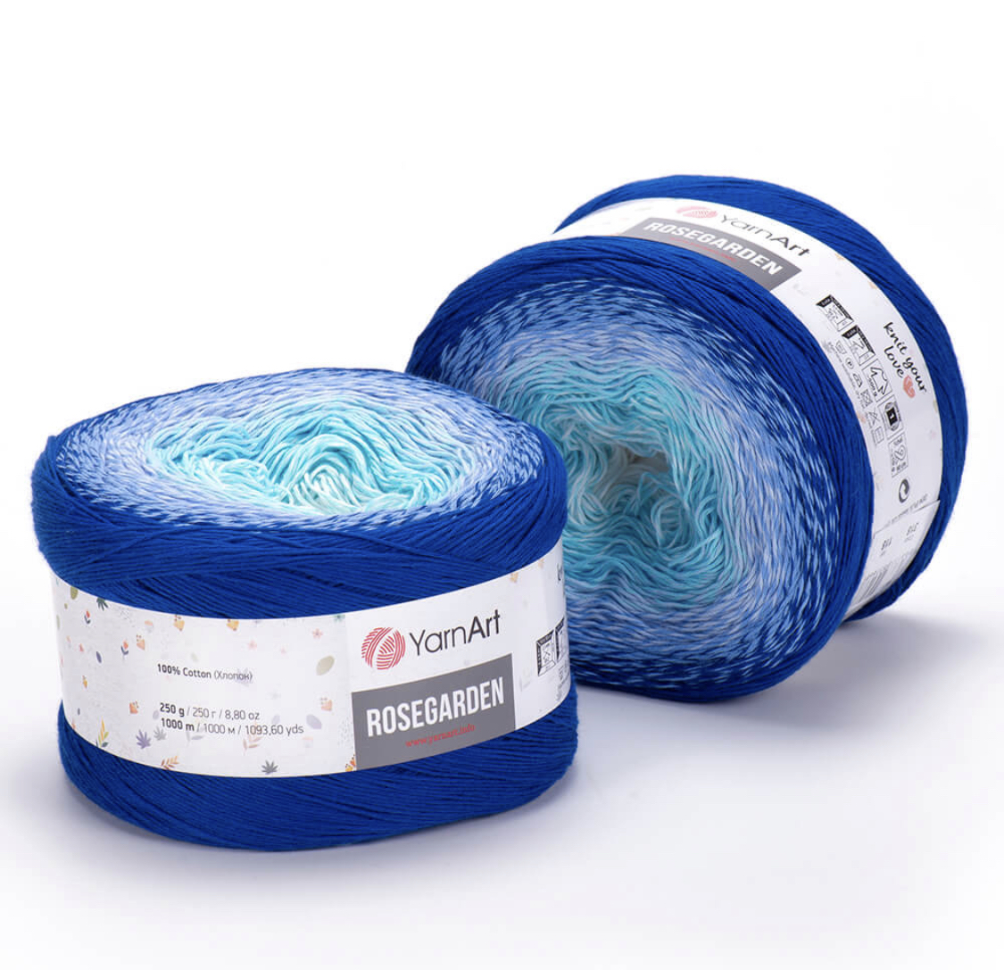 Пряжа Rosegarden 318 син/голуб. Yarnart 