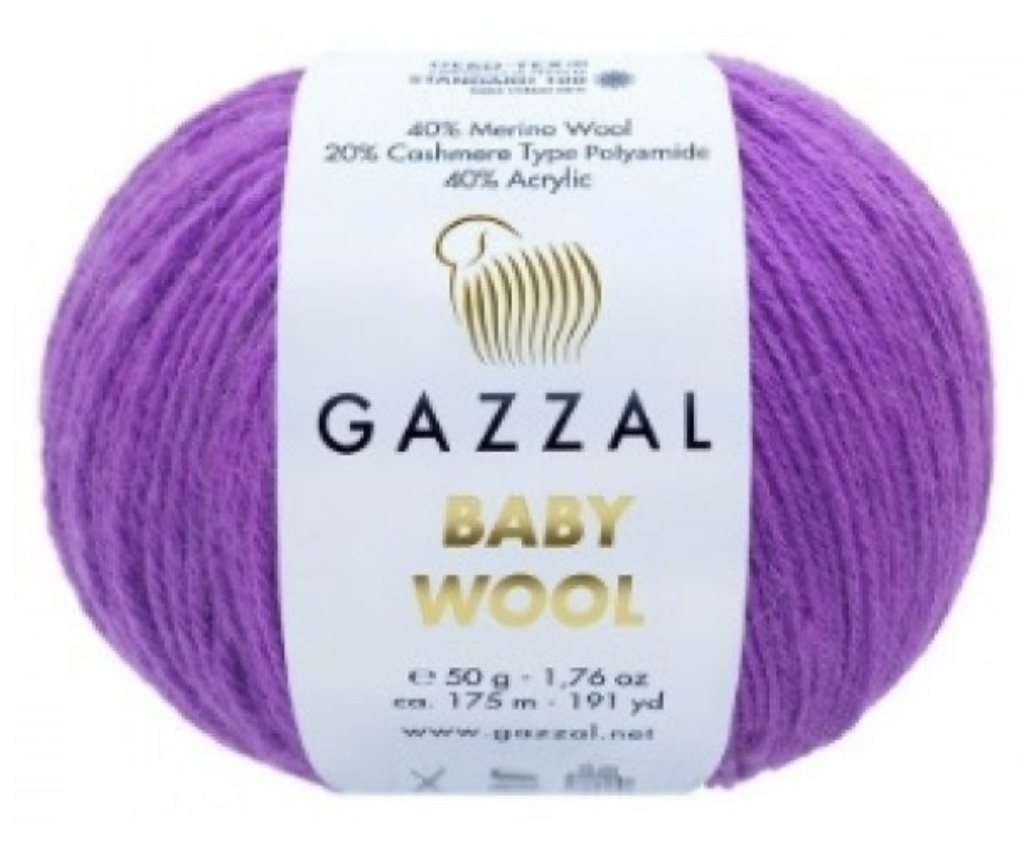 Пряжа Baby Wool 815 Сиреневый Gazzal 