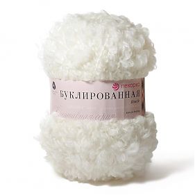 Пряжа Буклированная 01 Белая Пехорский текстиль 