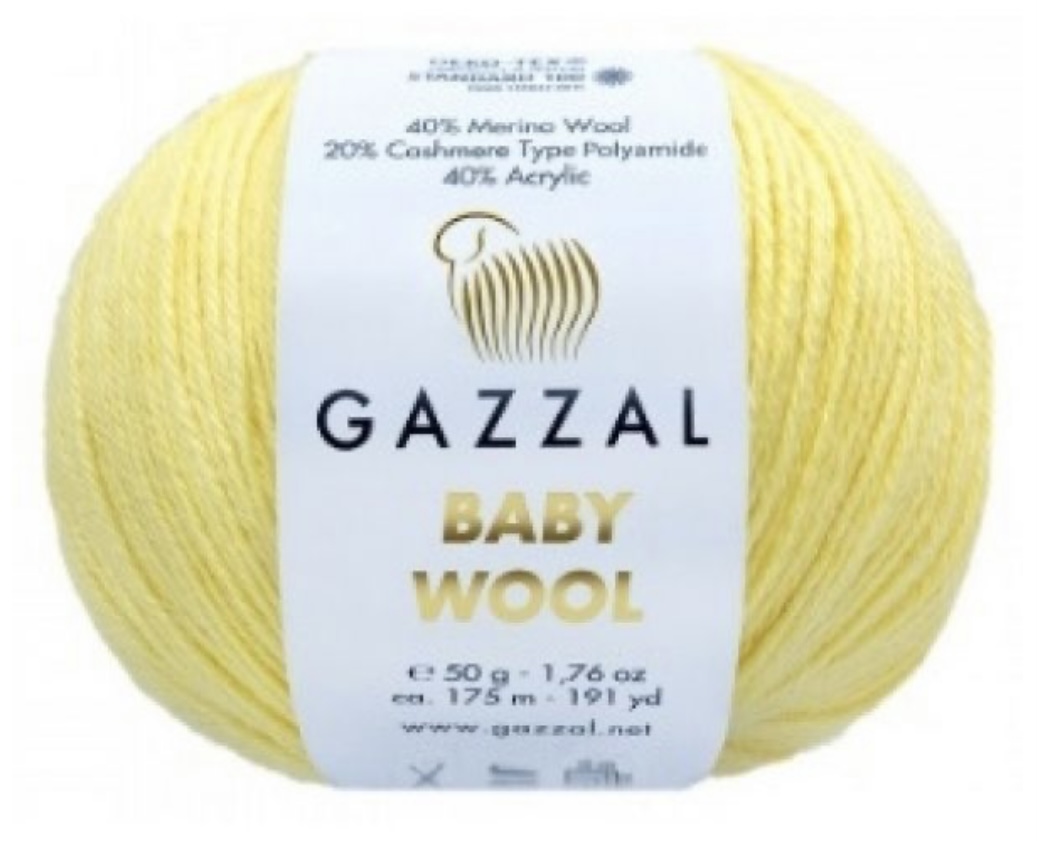 Пряжа Baby Wool 833 Лимонный Gazzal 
