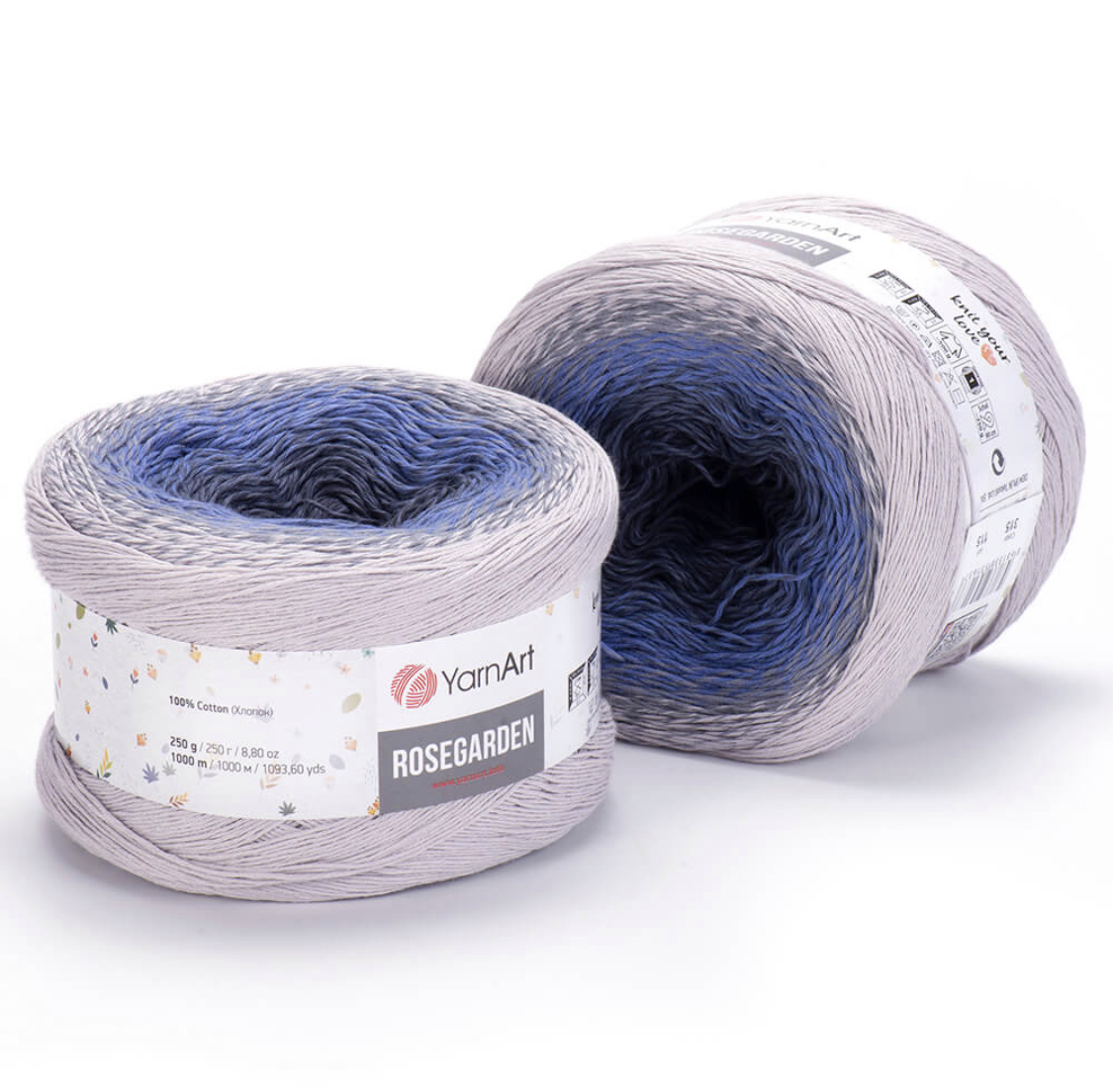Пряжа Rosegarden 315  сер/голуб. Yarnart 