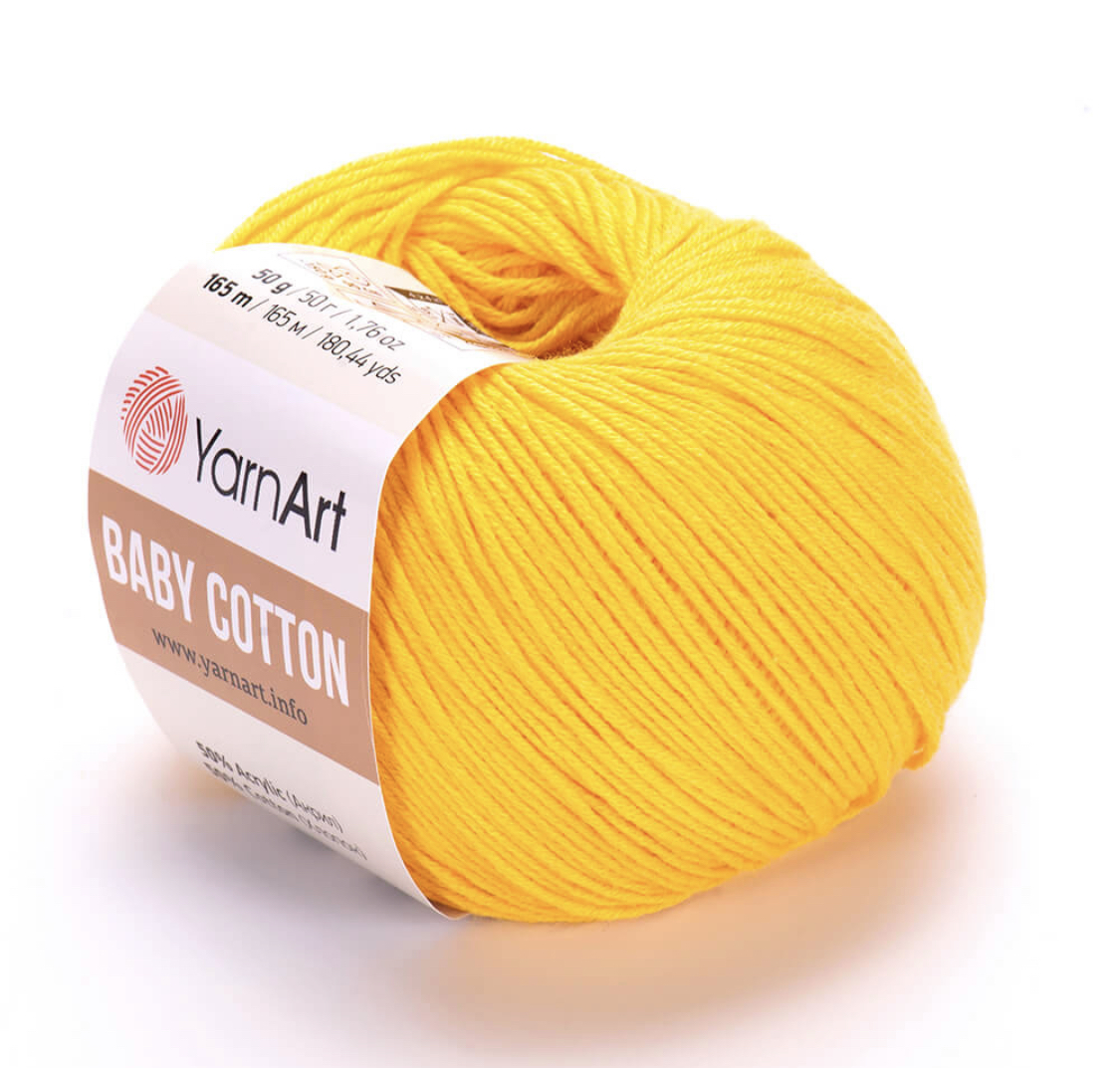Пряжа Baby Cotton 432 Желтый Yarnart 