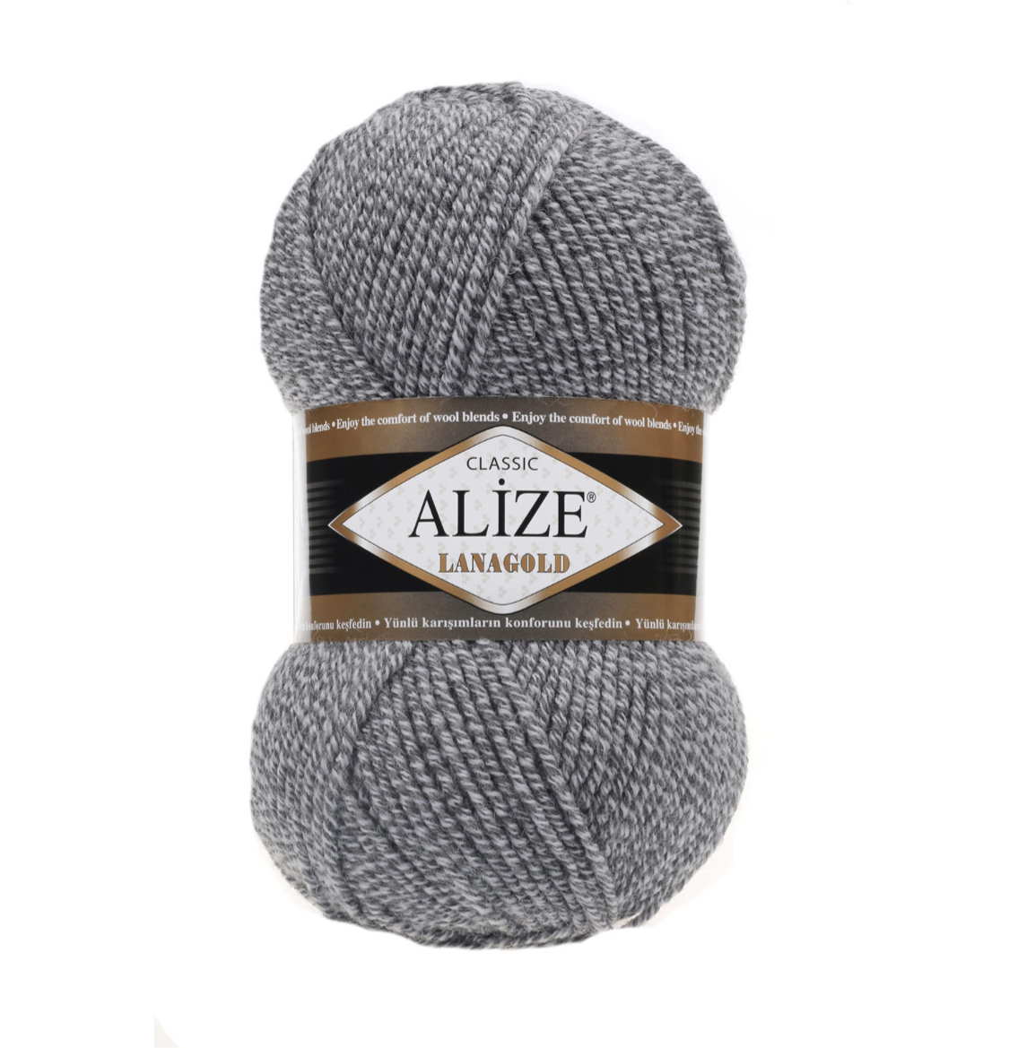 Пряжа LanaGold 651 Св. Серый меланж Alize 