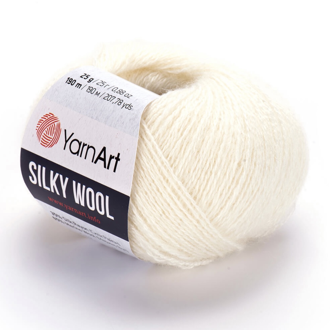 Пряжа Silky wool 330 Кремовый Yarnart 