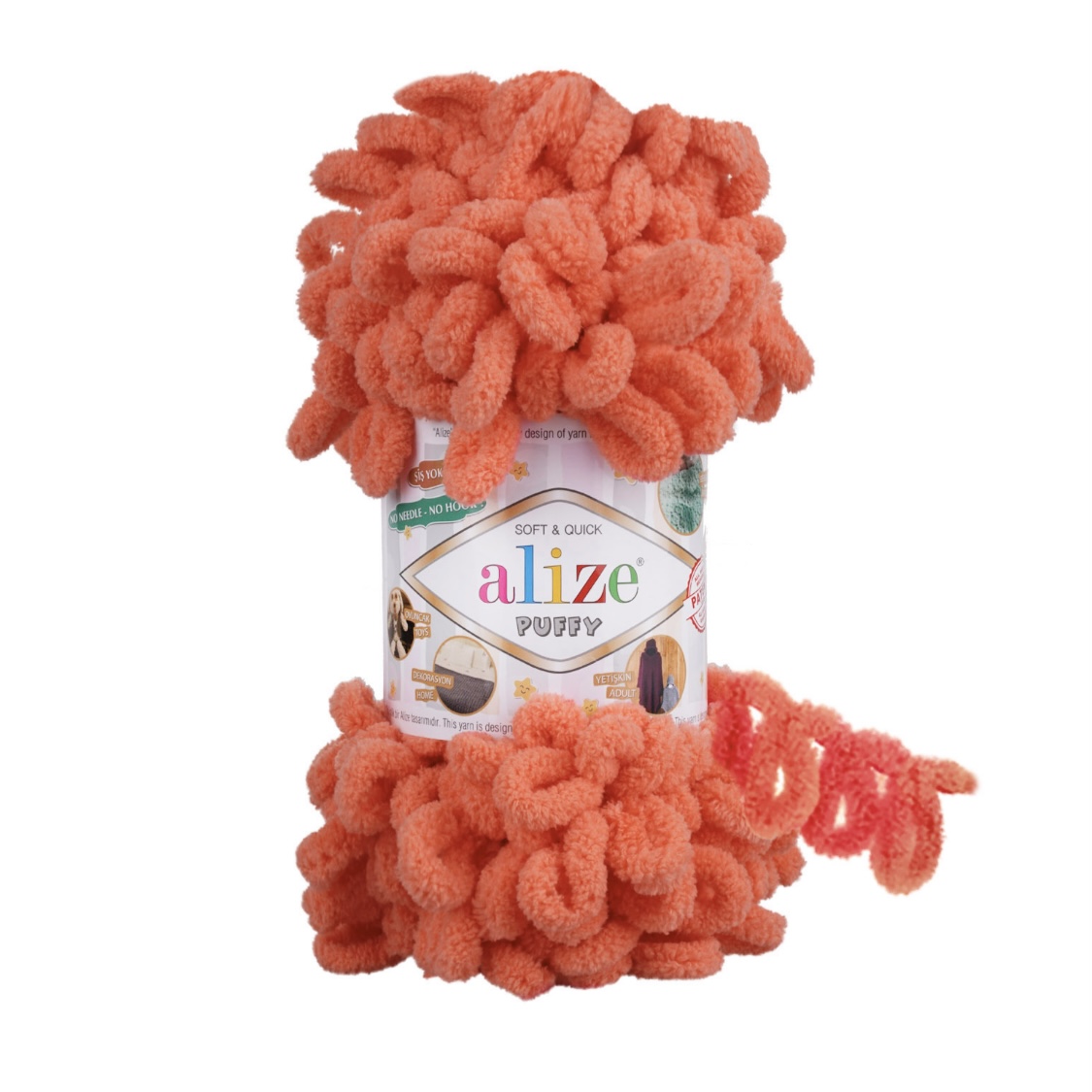 Пряжа Puffy 619 Коралловый Alize 