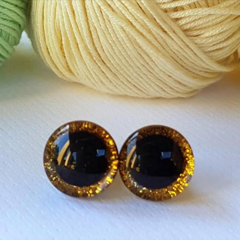 Глазки трапецевидные с искорками d18мм (13) оранжевый