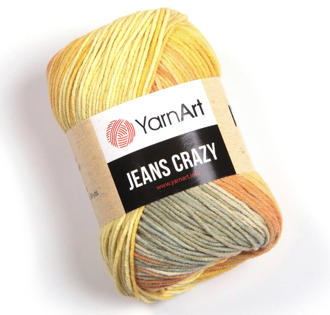 Пряжа Jeans Crazy 8210 Желтый / Оранжевый Yarnart 