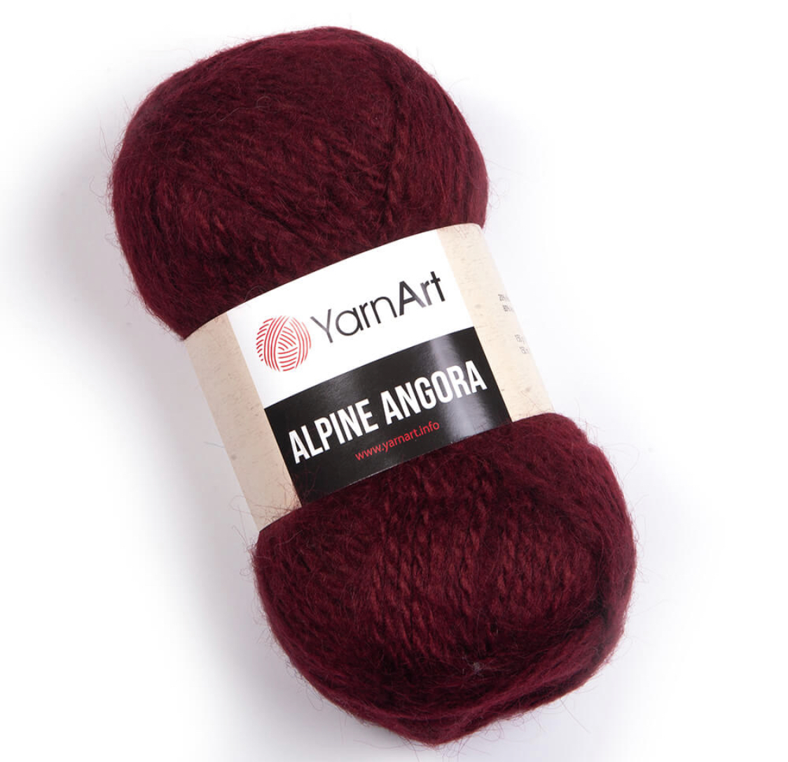 Пряжа Alpine Angora 341 Бордовый Yarnart 