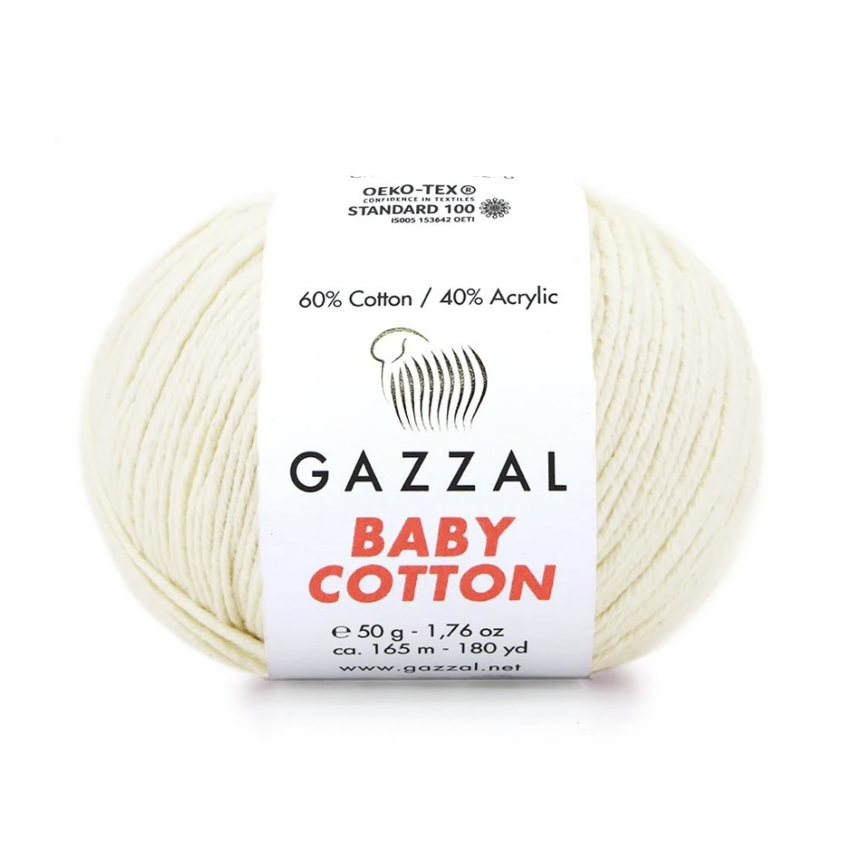 Пряжа Baby cotton 3437 Натуральный Gazzal 