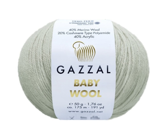 Пряжа Baby Wool 817 Светло серый Gazzal 