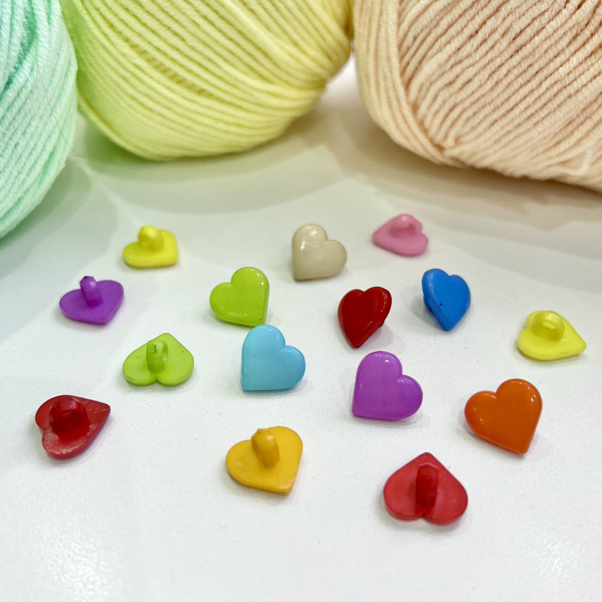 Пуговицы "Сердечки" микс